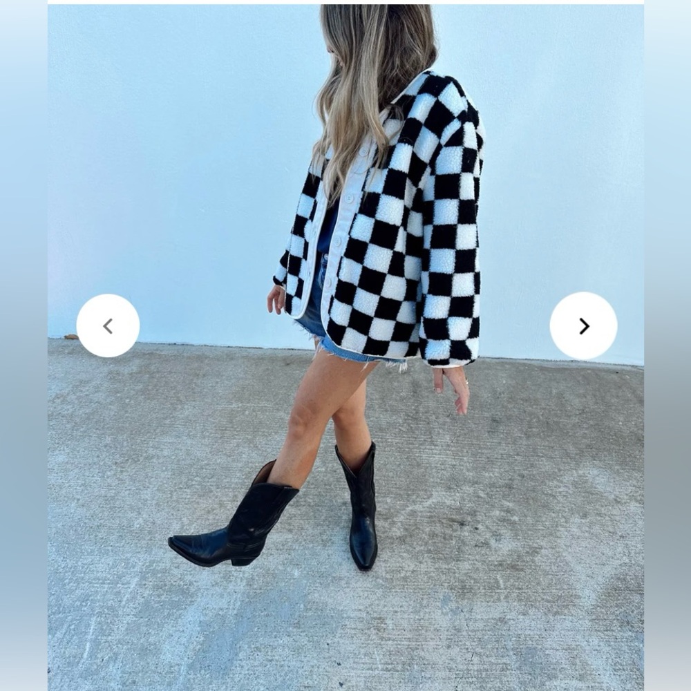 Ascot + Hart Checkered Sherpa Jacket